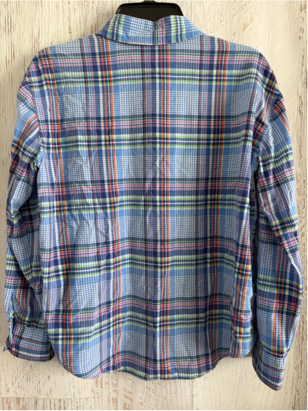 Women's Lauren Ralph Lauren Blue Plaid Button Down Shirt M - Picture 7 of 7